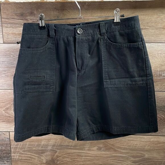 Dockers Women Ladies Vintage Favorite Fit Cotton Large Pocket Shorts Sz 10 Black - Picture 1 of 5